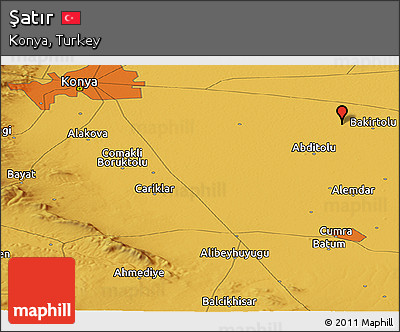 Physical Panoramic Map of Şatır