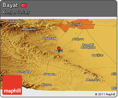 Physical Panoramic Map of Bayat
