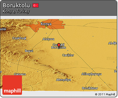 Physical Panoramic Map of Boruktolu