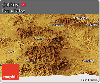 Physical Panoramic Map of Çatköy