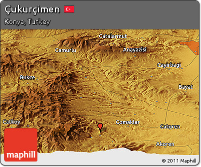 Physical Panoramic Map of Çukurçimen