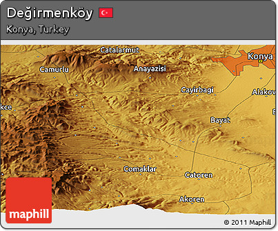 Physical Panoramic Map of Değirmenköy