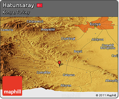Physical Panoramic Map of Hatunsaray
