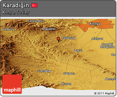 Physical Panoramic Map of Karadiğin
