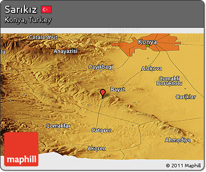 Physical Panoramic Map of Sarıkız