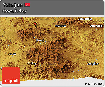 Physical Panoramic Map of Yatağan