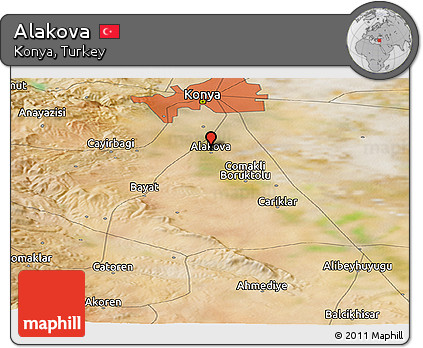 Satellite Panoramic Map of Alakova