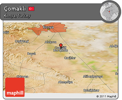 Satellite Panoramic Map of Çomaklı