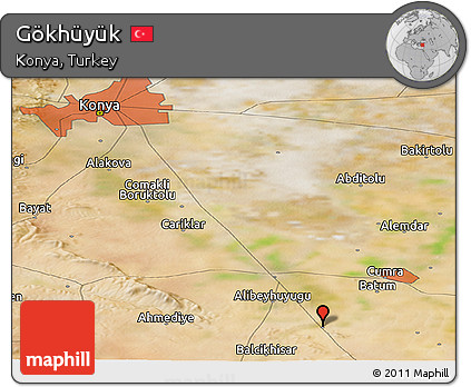 Satellite Panoramic Map of Gökhüyük