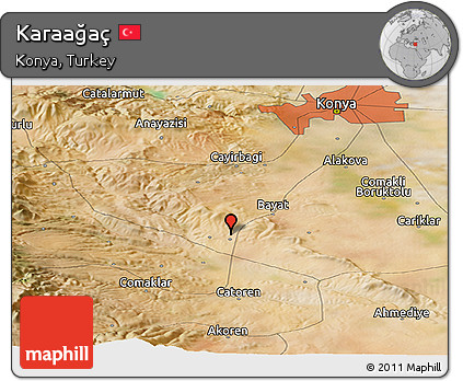 Satellite Panoramic Map of Karaağaç