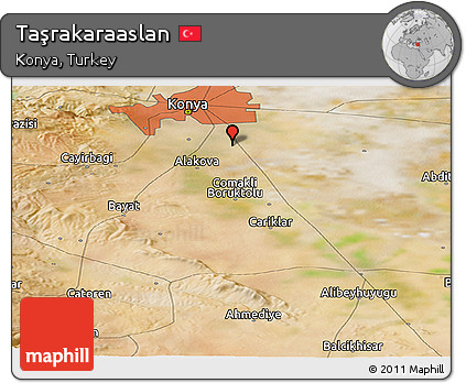 Satellite Panoramic Map of Taşrakaraaslan