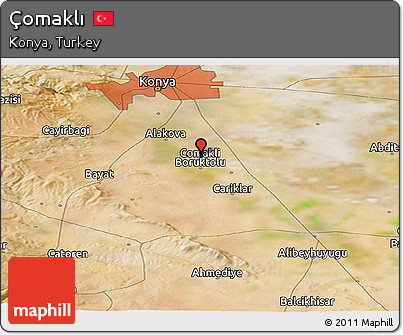 Satellite Panoramic Map of Çomaklı