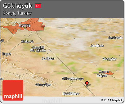 Satellite Panoramic Map of Gökhüyük