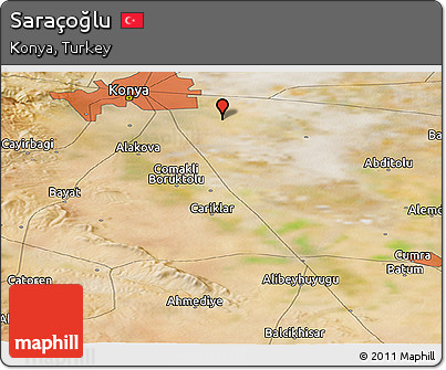 Satellite Panoramic Map of Saraçoğlu