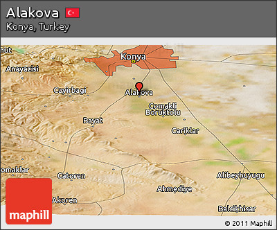 Satellite Panoramic Map of Alakova