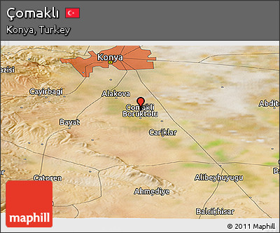 Satellite Panoramic Map of Çomaklı