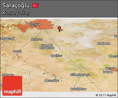 Satellite Panoramic Map of Saraçoğlu