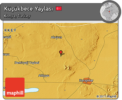Physical 3D Map of Küçükbece Yaylası
