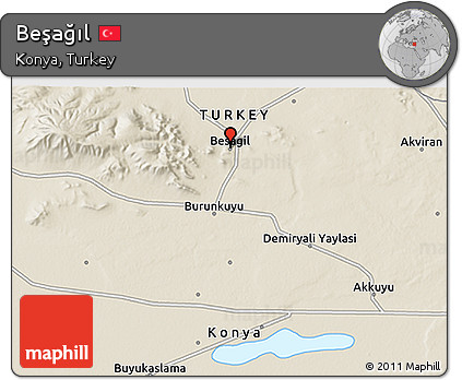 Shaded Relief 3D Map of Beşağıl