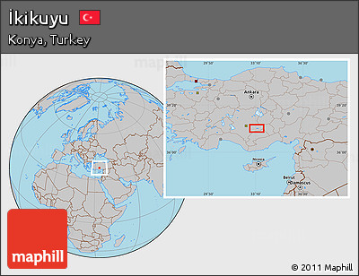 Gray Location Map of İkikuyu
