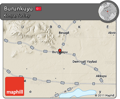Shaded Relief Map of Burunkuyu