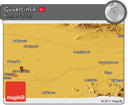 Physical Panoramic Map of Güvercinlik