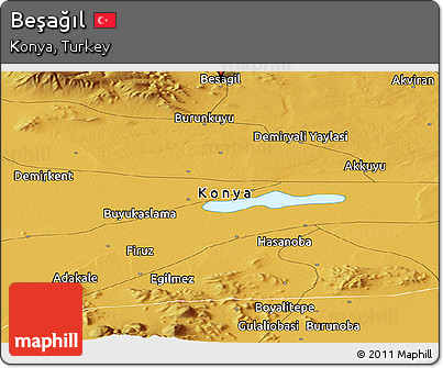 Physical Panoramic Map of Beşağıl