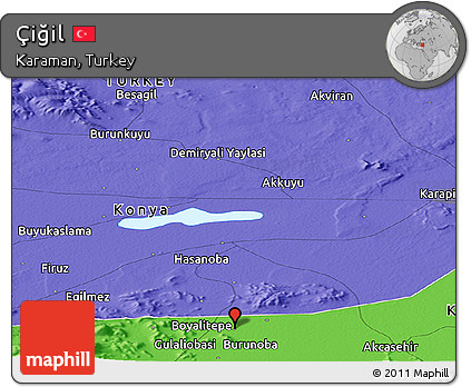 Political Panoramic Map of Çiğil
