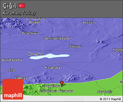 Political Panoramic Map of Çiğil