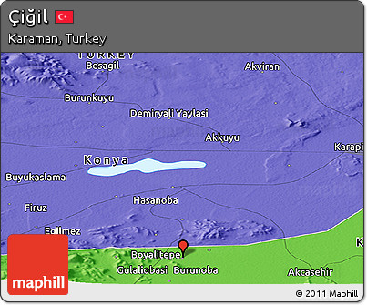 Political Panoramic Map of Çiğil