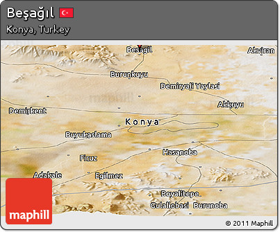 Satellite Panoramic Map of Beşağıl