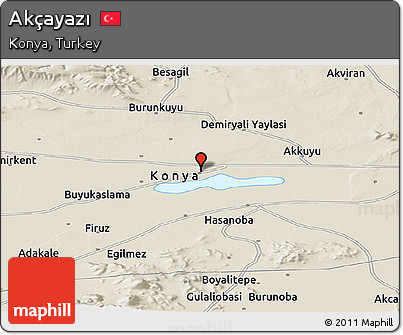 Shaded Relief Panoramic Map of Akçayazı