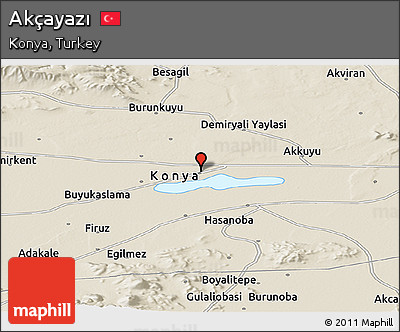 Shaded Relief Panoramic Map of Akçayazı