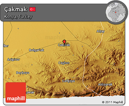 Physical 3D Map of Çakmak