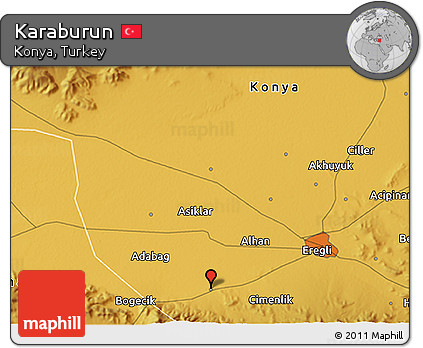 Physical 3D Map of Karaburun