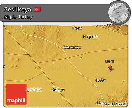 Physical 3D Map of Seslikaya