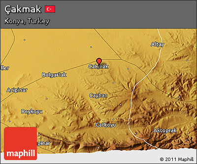 Physical 3D Map of Çakmak