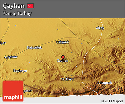 Physical 3D Map of Çayhan