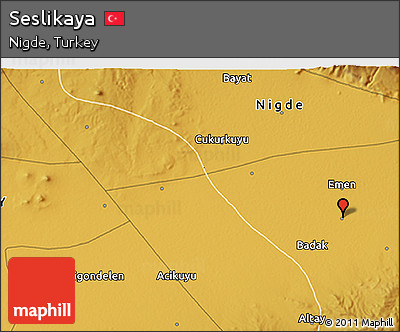 Physical 3D Map of Seslikaya