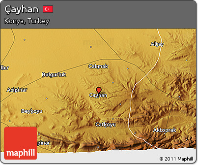 Physical 3D Map of Çayhan