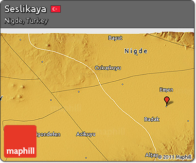 Physical 3D Map of Seslikaya
