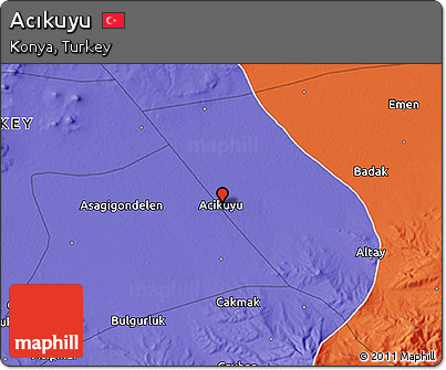 Political 3D Map of Acıkuyu