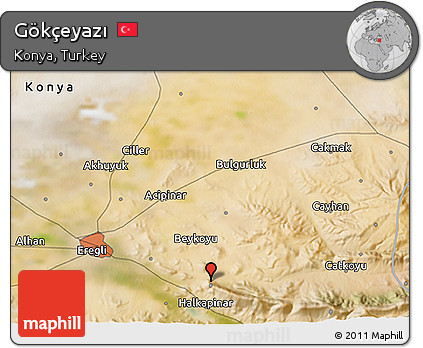 Satellite 3D Map of Gökçeyazı