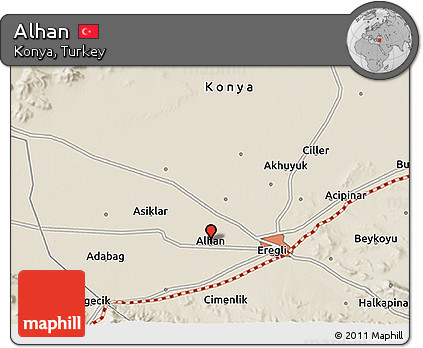 Shaded Relief 3D Map of Alhan