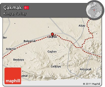 Shaded Relief 3D Map of Çakmak