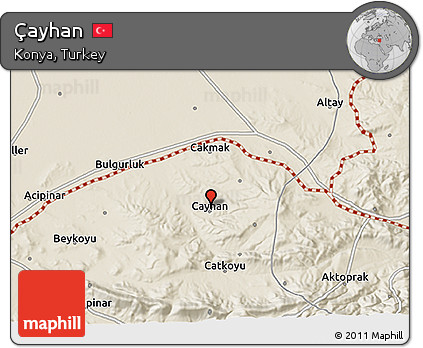Shaded Relief 3D Map of Çayhan