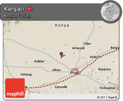Shaded Relief 3D Map of Kargacı