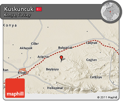Shaded Relief 3D Map of Kuskuncuk