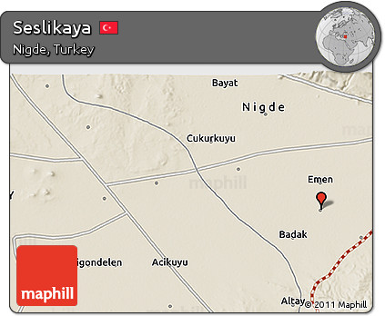 Shaded Relief 3D Map of Seslikaya