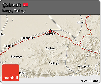 Shaded Relief 3D Map of Çakmak